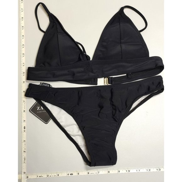 NWT ZAFUL Medium Triangle Black bikini set - Picture 1 of 6